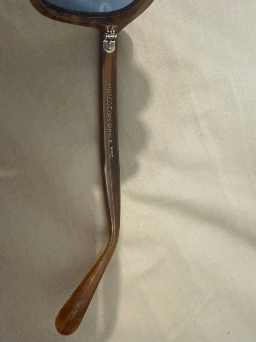 Moscot Blonde Sunglasses with Blue Tinted Lenses